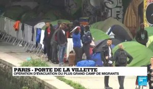Evacuation du campement de migrants du Millénaire