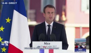 A Nice, Macron dit comprendre la colère des victimes mais rend hommage à Hollande