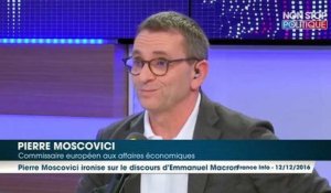 Discours hurlant d'Emmanuel Macron : Pierre Moscovici ironise en citant Patrick Bruel