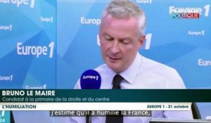 Bruno Le Maire accuse François Hollande d'avoir ''humilié la France''
