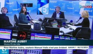 Manuel Valls candidat: pour Martine Aubry, "pas évident" de le soutenir
