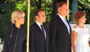 Arrivée du président français Emmanuel Macron en Roumanie