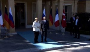 Sommet sur la Syrie: arrivée de la chancelière Angela Merkel