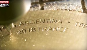 Mondial 2018 : la victoire des Bleus gravée sous le trophée (vidéo)