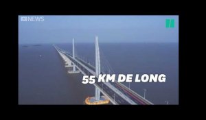 Les images du plus grand pont maritime au monde, inauguré en Chine