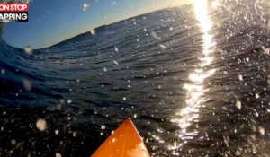 Un surfeur filme sa chute dans une énorme vague (vidéo)