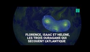 Les images impressionnantes de Florence, Isaac et Helene, les trois ouragans en Atlantique