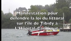 Ile de Tibidy. Manifestation pour défendre la loi du littoral à L'Hôpital-Camfrout
