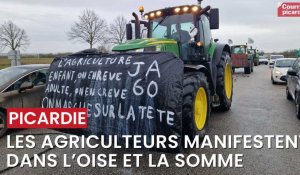 Manifestation des agriculteurs dans la Somme et dans l'Oise