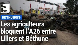 Les agriculteurs bloquent l’A26 entre Lillers et Béthune, déjà un bouchon