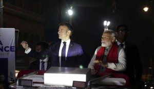 Emmanuel Macron et Narendra Modi acclamés dans les rues de Jaipur