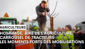 Hommage, aire de l'Agriculture, caroussel de tracteurs : revivez les moments forts des mobilisations