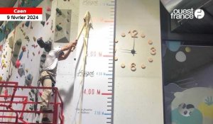 VIDÉO. Insolite: un fil d’aligot étiré à 6,30 m de haut dans une salle d’escalade de Caen