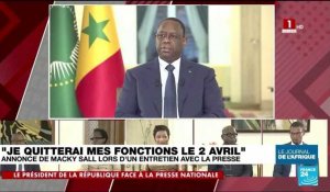 Dans un entretien avec la presse sénégalaise Macky Sall a annoncé quitter ses fonctions le 2 avril