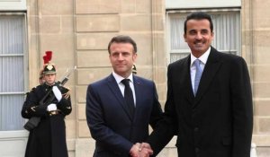 Emmanuel Macron reçoit l'émir du Qatar à l'Élysée