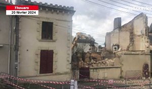 VIDÉO. À Thouars, la destruction de la maison de la place Saint-Laon est en cours