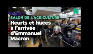 Situation tendue au Salon de l'Agriculture à l'arrivée d'Emmanuel Macron