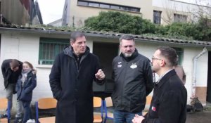 Florian Grill président de la fédération Française de Rugby  visite les instalations du club de rugb