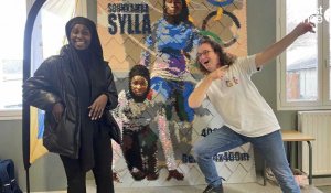 VIDÉO. Une fresque géante en Lego® pour soutenir l'athlète Sounkamba Sylla à Laval