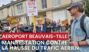 Manifestation contre la hausse du trafic aérien à l'aéroport de Beauvais-Tillé
