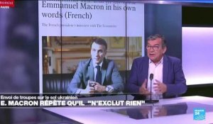 Troupes sur le sol ukrainien : Emmanuel Macron répète qu'il "n'exclut rien"
