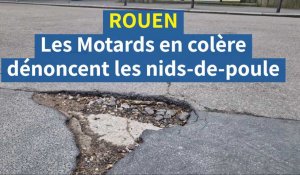 À Rouen, la Fédération des motards en colère en "opération nids-de-poule"