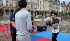 Arras : des initiations à la boxe avec le champion du monde Nordine Oubaali