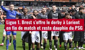 VIDÉO. Ligue 1. Brest s’offre le derby à Lorient en fin de match et reste dauphin du PSG