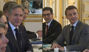 Antony Blinken s'entretient avec Emmanuel Macron à l'Elysée