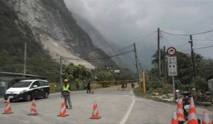 Séisme à Taïwan : images d'un glissement de terrain à Hualien