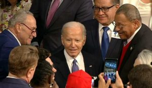 Biden arrive dans la Chambre des représentants pour prononcer son discours annuel