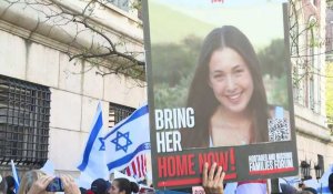 Manifestation devant l'université Columbia pour la libération des otages israéliens