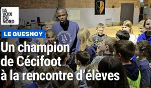 Le Quesnoy : Yvan Wouandji, international français de cécifoot, a rendu visite à des élèves 