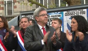 Rassemblement à Lille avec Mélenchon après l'interdiction de sa conférence sur la Palestine