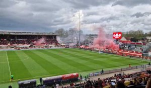 Ambiance au stade Diochon lors de FC Rouen - Nancy