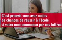 VIDÉO. C’est prouvé, vous avez moins de chances de réussir à l’école si votre nom commence par ces l