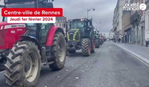 VIDÉO. Le défilé interminable des tracteurs dans le centre-ville de Rennes