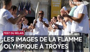 Les images du test national du relais de la flamme olympique à Troyes
