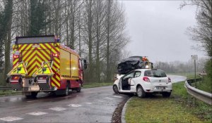 Une conductrice blessée après un accident de la route à Hasnon