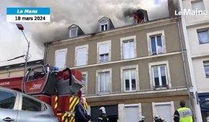 VIDÉO. Une maison en feu dans le centre-ville du Mans 