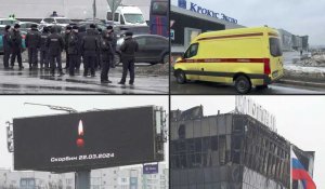 Russie: images de la salle de concert incendiée après une attaque revendiquée par l'EI (2)