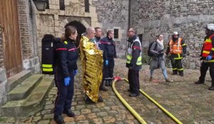Un exercice incendie au château-musée de Dieppe