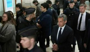 Affaire Bygmalion: Nicolas Sarkozy arrive pour le verdict du procès en appel