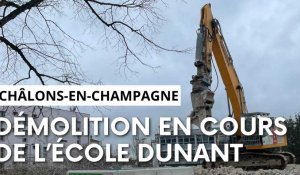 L'école Henri-Dunant en cours de démolition à Châlons-en-Champagne