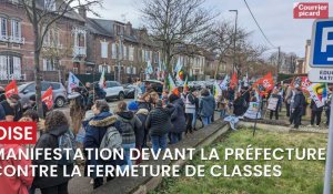 Fermeture de classes: manifestation devant la préfecture de l'Oise à Beauvais