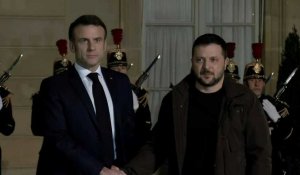 Macron reçoit le président ukrainien Zelensky à l'Elysée