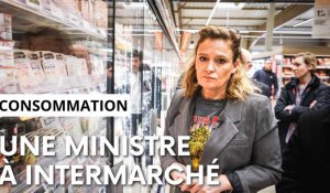 Olivia Grégoire en visite à l'Intermarché de Champigny, près de Reims