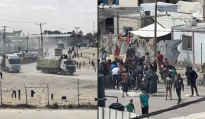 Des Gazaouis se ruent sur l'aide acheminée via le terminal de Rafah