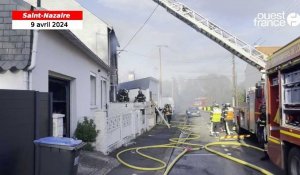  VIDÉO. Les pompiers de Saint-Nazaire déploient la grande échelle pour circonscrire un incendie