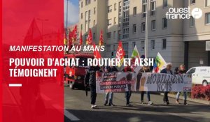 VIDÉO. Manifestation au Mans pour le pouvoir d'achat : routier et AESH témoignent